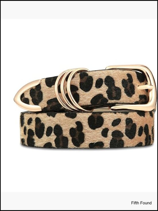 Faux Leather Waist Belt with Gold Buckle for Women main image 5